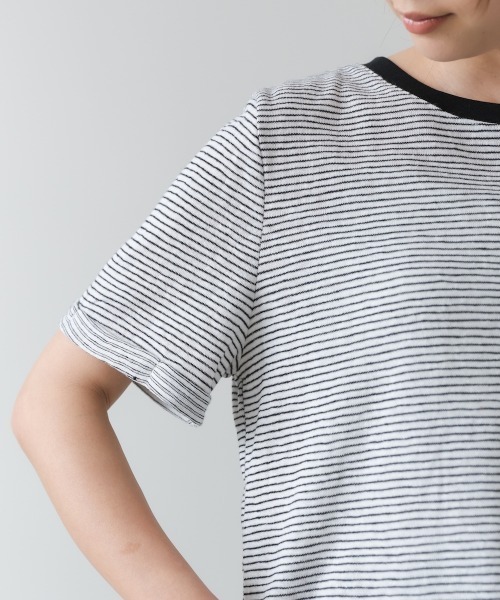 Bab（バブ）の「ピンボーダーＴシャツ（Tシャツ/カットソー・レディース・ホワイト/ブラック/グレー・M）」の14枚目の写真