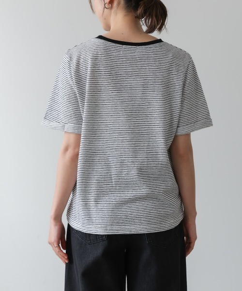 Bab（バブ）の「ピンボーダーＴシャツ（Tシャツ/カットソー・レディース・ホワイト/ブラック/グレー・M）」の16枚目の写真