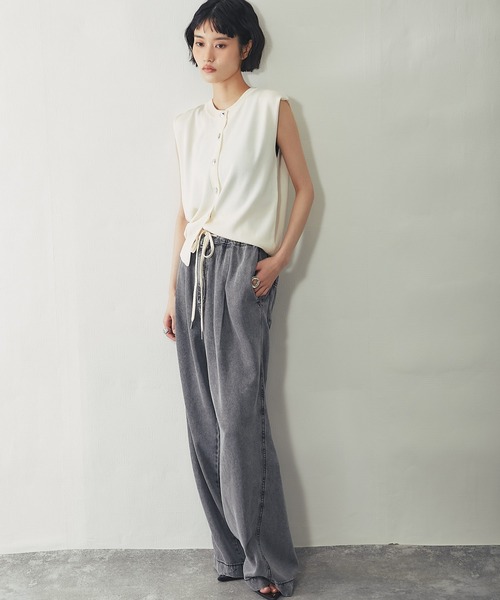 ANOTHER S(アナザーエス)の「【接触冷感】とろみリヨセルデニム イージーバギーパンツ(デニムパンツ・レディース・ブラック/ブルー・FREE)」の19枚目の写真
