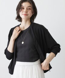 【洗える】シアージップカーディガン