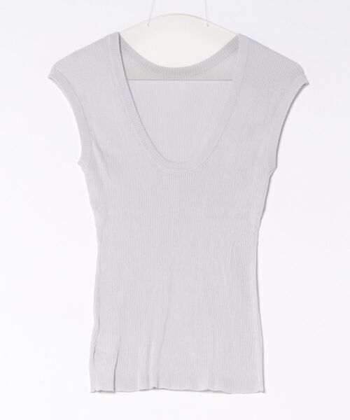 LAULEN(ローレン)の「2way scoop neck rib tops / 2way スクープネックリブトップス(Tシャツ/カットソー・レディース・ブラウン/ホワイト/ブルー・FREE)」の4枚目の写真