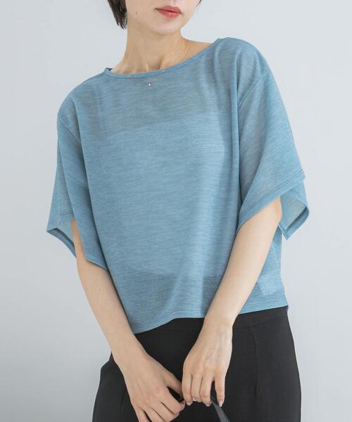 URBAN RESEARCH ROSSO WOMEN(アーバンリサーチ ロッソ)の「スリットスリーブカラミカットソー(Tシャツ/カットソー・レディース・ブルー系その他/アイボリー/ブラウン・FREE)」の3枚目の写真