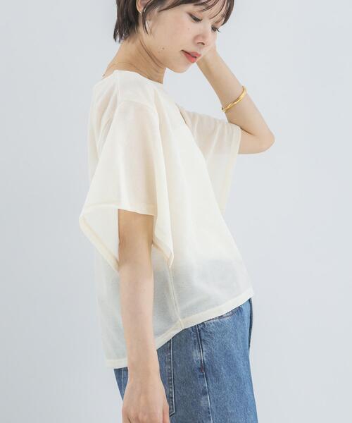 URBAN RESEARCH ROSSO WOMEN(アーバンリサーチ ロッソ)の「スリットスリーブカラミカットソー(Tシャツ/カットソー・レディース・ブルー系その他/アイボリー/ブラウン・FREE)」の6枚目の写真