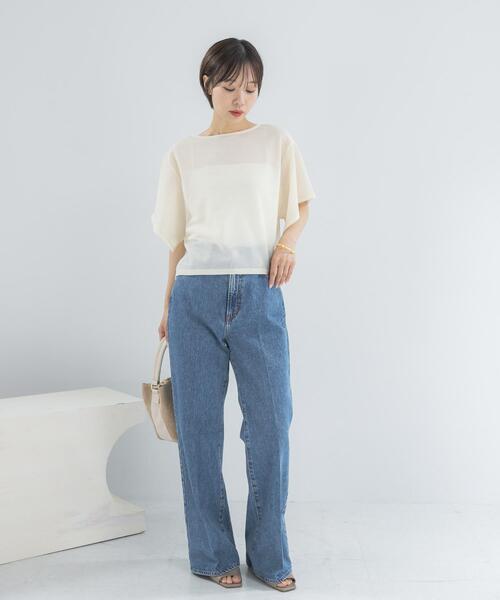 URBAN RESEARCH ROSSO WOMEN(アーバンリサーチ ロッソ)の「スリットスリーブカラミカットソー(Tシャツ/カットソー・レディース・ブルー系その他/アイボリー/ブラウン・FREE)」の8枚目の写真