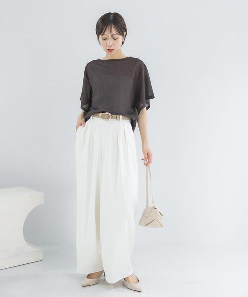 URBAN RESEARCH ROSSO WOMEN(アーバンリサーチ ロッソ)の「スリットスリーブカラミカットソー(Tシャツ/カットソー・レディース・ブルー系その他/アイボリー/ブラウン・FREE)」の15枚目の写真
