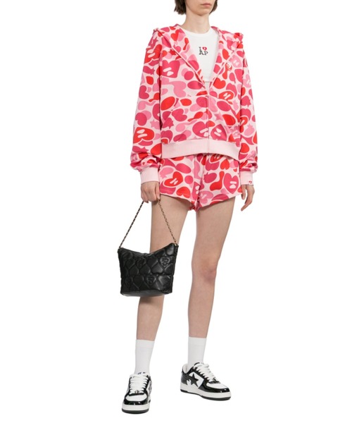 A BATHING APE(アベイシングエイプ)の「CAMO HOODED ZIP UP SWEATER(パーカー・レディース・ピンク/マルチ/ブルー・X-SMALL/MEDIUM/SMALL)」の5枚目の写真