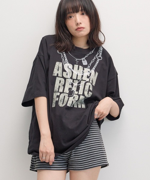 PBLIM（ページボーイリム）の「《UNISEX》トロンプルイユT（Tシャツ/カットソー・レディース・オフホワイト/ブラック・FREE）」の2枚目の写真