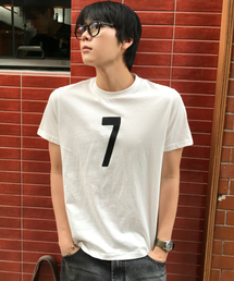 ヴィンテージナンバープリンティングTシャツ[ホワイト]