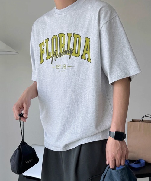 NOWLE(ノウル)の「【NOWLE】FLORIDA アーチロゴ カレッジプリント 半袖 Tシャツ / レイヤードロゴ(Tシャツ/カットソー・メンズ・アッシュ・MEDIUM/LARGE/X-LARGE)」の10枚目の写真