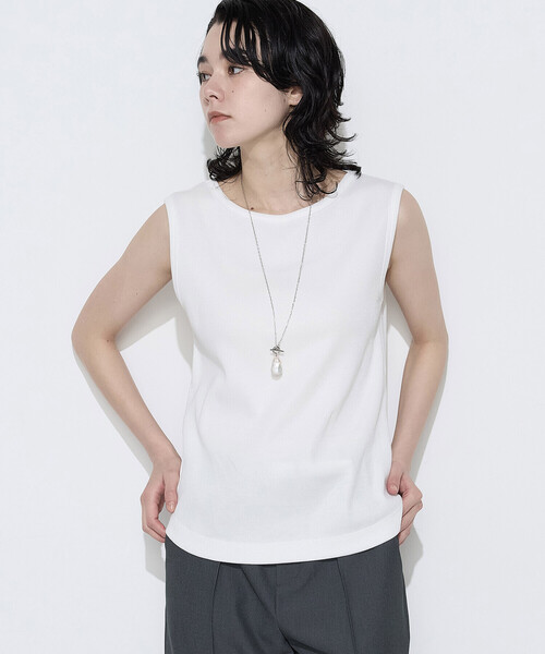 K.T KIYOKO TAKASE(キヨコタカセ)の「〔 TALLサイズ 〕 スパークナイロンテレコ 2WAYタンクトップ(タンクトップ・レディース・サックスブルー/ライトグレー/ベージュ・15号)」の11枚目の写真
