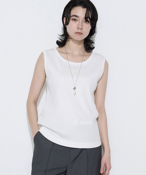 K.T KIYOKO TAKASE(キヨコタカセ)の「〔 TALLサイズ 〕 スパークナイロンテレコ 2WAYタンクトップ(タンクトップ・レディース・サックスブルー/ライトグレー/ベージュ・15号)」の9枚目の写真
