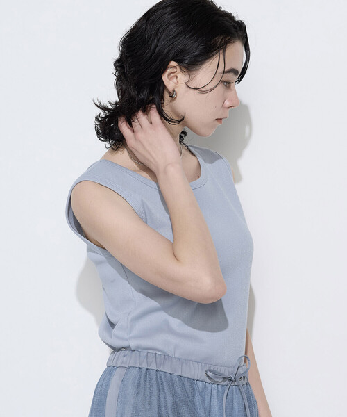 K.T KIYOKO TAKASE(キヨコタカセ)の「〔 TALLサイズ 〕 スパークナイロンテレコ 2WAYタンクトップ(タンクトップ・レディース・サックスブルー/ライトグレー/ベージュ・15号)」の22枚目の写真