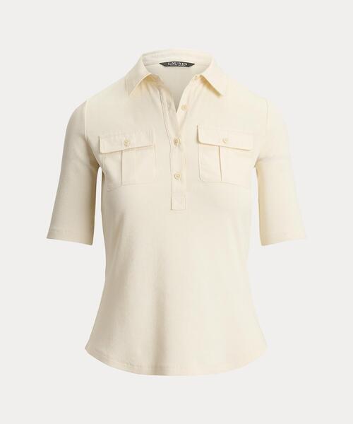 LAUREN RALPH LAUREN(ローレン ラルフ ローレン)の「リブニット エルボースリーブ カラード トップ(Tシャツ/カットソー・レディース・ナチュラル・M/L/S)」の9枚目の写真