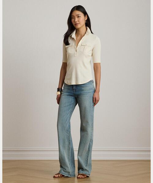 LAUREN RALPH LAUREN(ローレン ラルフ ローレン)の「リブニット エルボースリーブ カラード トップ(Tシャツ/カットソー・レディース・ナチュラル・M/L/S)」の5枚目の写真
