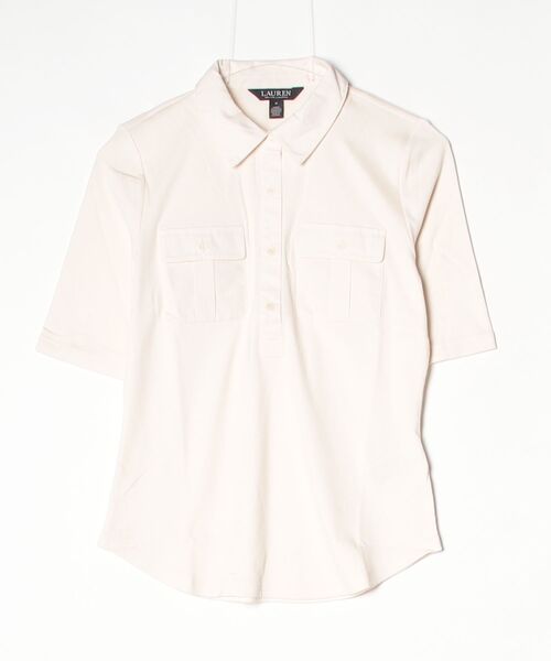 LAUREN RALPH LAUREN(ローレン ラルフ ローレン)の「リブニット エルボースリーブ カラード トップ(Tシャツ/カットソー・レディース・ナチュラル・M/L/S)」の3枚目の写真