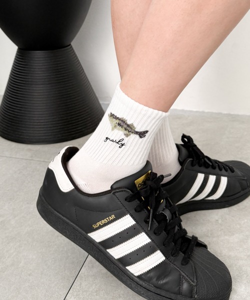 WEGO(ウィゴー)の「WEGO/FISHソックス(HA)(ソックス/靴下・メンズ・ホワイト/ブラック・25-27CM)」の12枚目の写真