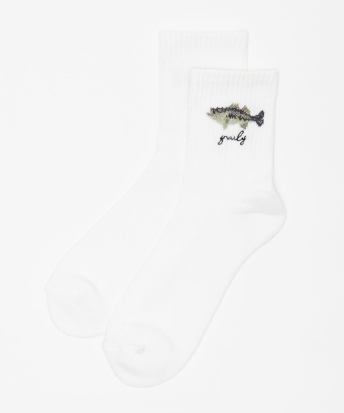 WEGO(ウィゴー)の「WEGO/FISHソックス(HA)(ソックス/靴下・メンズ・ホワイト/ブラック・25-27CM)」の8枚目の写真