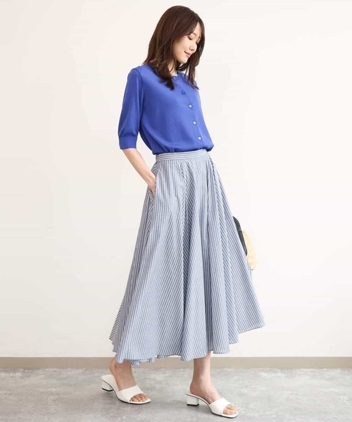 MK MICHEL KLEIN（エムケーミッシェルクラン）の「[UVカット/接触冷感/洗える]5分袖ニットカーディガン（カーディガン/ボレロ・レディース・レモンイエロー/ブルー/ホワイト/ネイビー・38）」の14枚目の写真