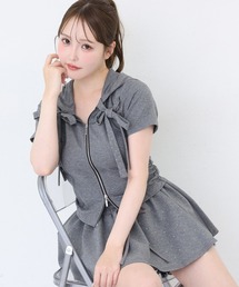 one after another NICE CLAUP | 【セットアップ可能/カットパンツ・スカート別売り】キラキラリボンパーカー(パーカー)