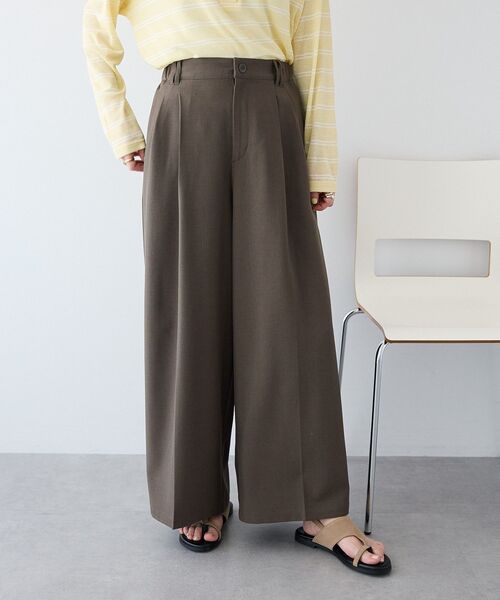 CRAFT STANDARD BOUTIQUE(クラフトスタンダードブティック)の「【ウォッシャブル】イージースラックス(その他パンツ・レディース・ホワイト系その他6/ダークカーキ/ベージュ・M/L)」の3枚目の写真