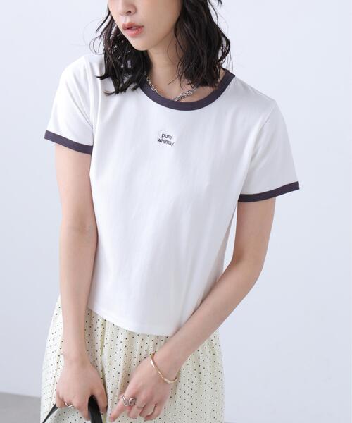 FREE'S MART(フリーズマート)の「ロゴ刺繍リンガーTシャツ(Tシャツ/カットソー・レディース・ホワイト/ライトグリーン/ブラウン系その他/ワンウォッシュ・FREE)」の12枚目の写真