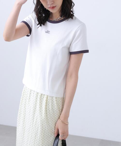 FREE'S MART(フリーズマート)の「ロゴ刺繍リンガーTシャツ(Tシャツ/カットソー・レディース・ホワイト/ライトグリーン/ブラウン系その他/ワンウォッシュ・FREE)」の5枚目の写真