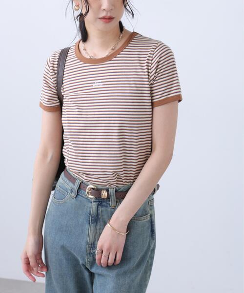 FREE'S MART(フリーズマート)の「ロゴ刺繍リンガーTシャツ(Tシャツ/カットソー・レディース・ホワイト/ライトグリーン/ブラウン系その他/ワンウォッシュ・FREE)」の14枚目の写真