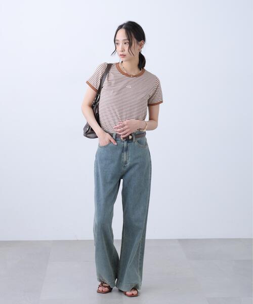 FREE'S MART(フリーズマート)の「ロゴ刺繍リンガーTシャツ(Tシャツ/カットソー・レディース・ホワイト/ライトグリーン/ブラウン系その他/ワンウォッシュ・FREE)」の15枚目の写真