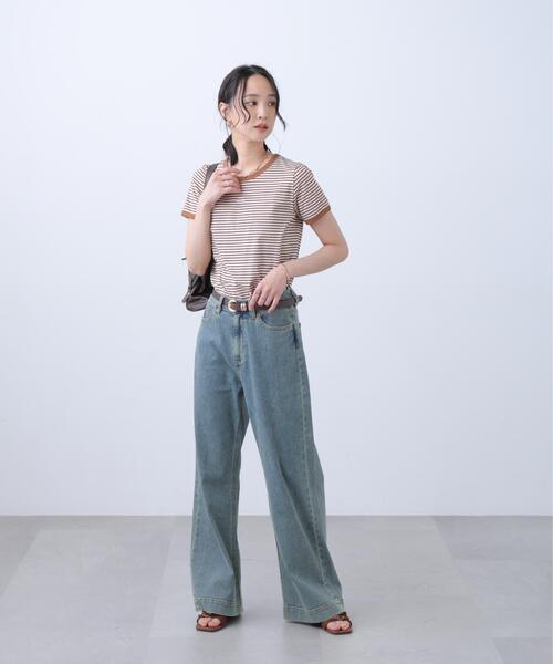 FREE'S MART(フリーズマート)の「ロゴ刺繍リンガーTシャツ(Tシャツ/カットソー・レディース・ホワイト/ライトグリーン/ブラウン系その他/ワンウォッシュ・FREE)」の16枚目の写真