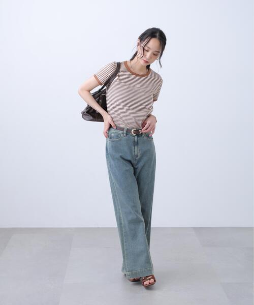 FREE'S MART(フリーズマート)の「ロゴ刺繍リンガーTシャツ(Tシャツ/カットソー・レディース・ホワイト/ライトグリーン/ブラウン系その他/ワンウォッシュ・FREE)」の17枚目の写真