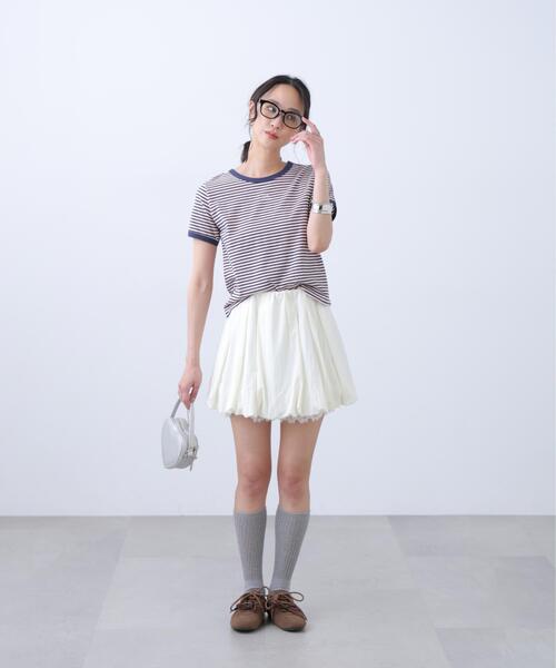 FREE'S MART(フリーズマート)の「ロゴ刺繍リンガーTシャツ(Tシャツ/カットソー・レディース・ホワイト/ライトグリーン/ブラウン系その他/ワンウォッシュ・FREE)」の22枚目の写真