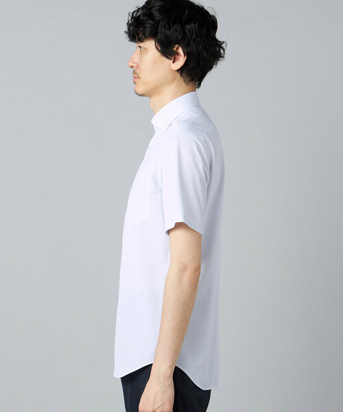 COMME CA MEN（コムサメン）の「【吸水速乾・防しわ・防汚】トリコットツイル 半袖ドレスシャツ（シャツ/ブラウス・メンズ・ホワイト/サックスブルー・M/L/S）」の11枚目の写真