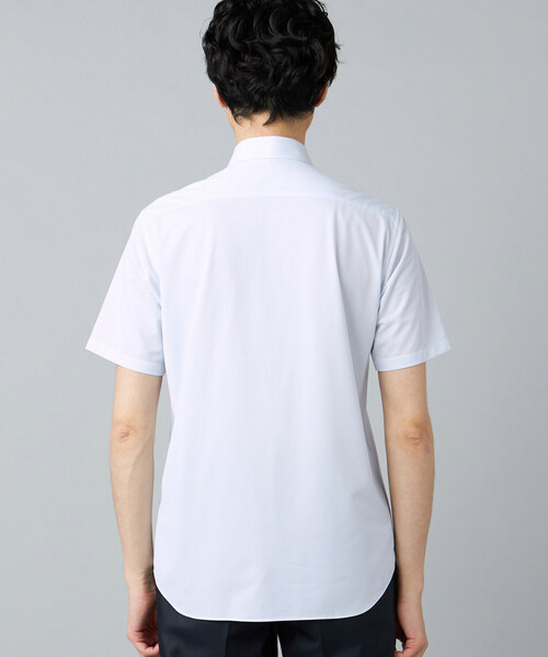 COMME CA MEN（コムサメン）の「【吸水速乾・防しわ・防汚】トリコットツイル 半袖ドレスシャツ（シャツ/ブラウス・メンズ・ホワイト/サックスブルー・M/L/S）」の12枚目の写真