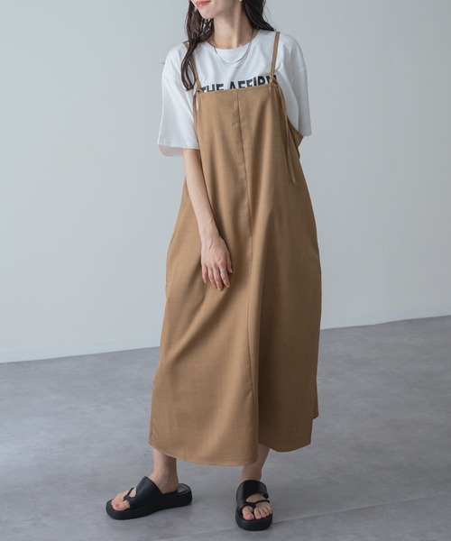 refinedworks(リファインドワークス)の「【refinedworks】縦 ライン を美しく魅せる 大人の キャミ ワンピース(ワンピース・レディース・ブラウン/チャコールグレー・FREE)」の21枚目の写真