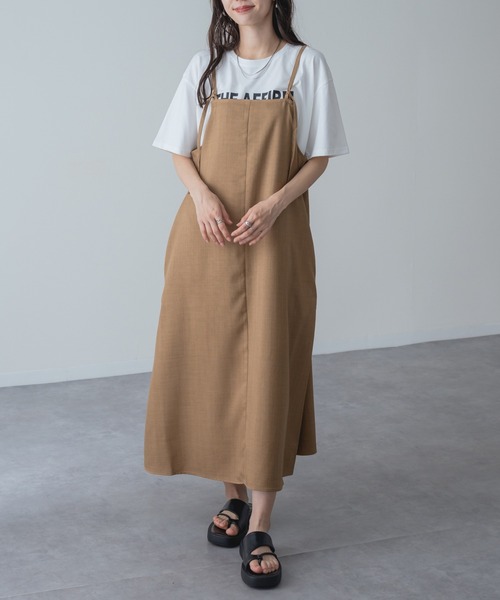 refinedworks(リファインドワークス)の「【refinedworks】縦 ライン を美しく魅せる 大人の キャミ ワンピース(ワンピース・レディース・ブラウン/チャコールグレー・FREE)」の22枚目の写真