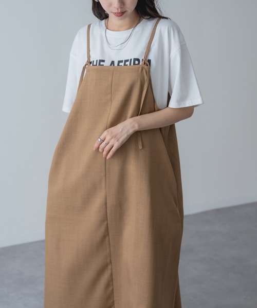 refinedworks(リファインドワークス)の「【refinedworks】縦 ライン を美しく魅せる 大人の キャミ ワンピース(ワンピース・レディース・ブラウン/チャコールグレー・FREE)」の8枚目の写真