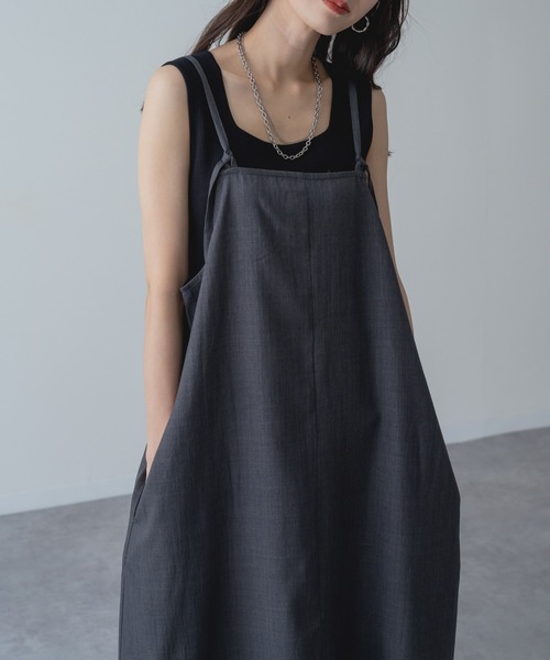 refinedworks(リファインドワークス)の「【refinedworks】縦 ライン を美しく魅せる 大人の キャミ ワンピース(ワンピース・レディース・ブラウン/チャコールグレー・FREE)」の6枚目の写真