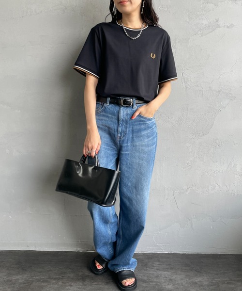 雙邊條紋 刺繡Logo T恤 M1588V
