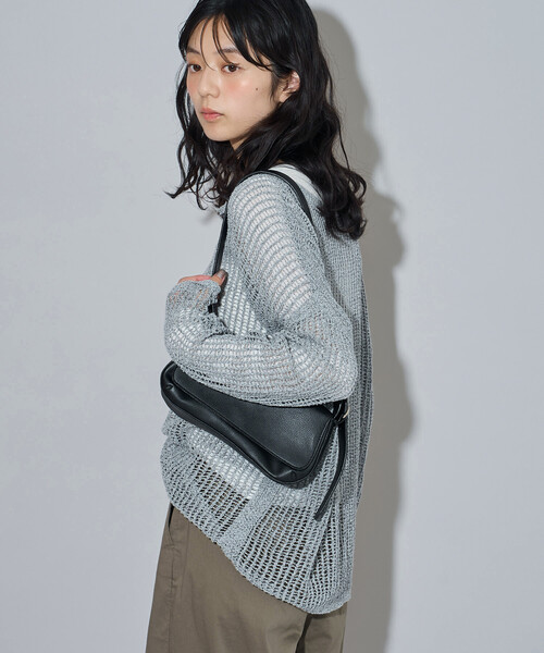 FREAK'S STORE（フリークスストア）の「メッシュ ヘンリー サマーニット/シアーニット（ニット/セーター・レディース・グレー/ベージュ/ブラック・ﾌﾘ-）」の19枚目の写真