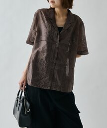 パッチワーク刺繍シャツジャケット