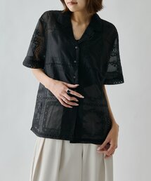 パッチワーク刺繍シャツジャケット