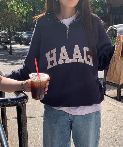 haag（ヘイグ）の「a haag half zip-up (navy)（スウェット・レディース・その他・FREE）」の3枚目の写真