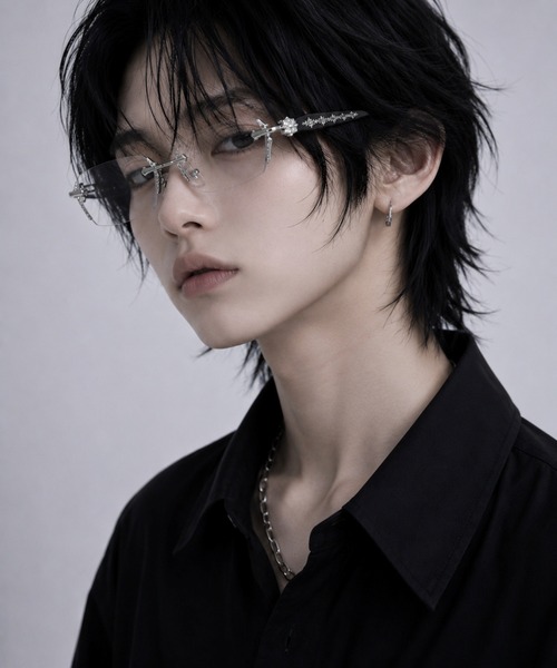 UP START（アップスタート）の「【Bls】【ZA】【Bling Leads】韓国風サイドデザイン眼鏡(BL)（メガネ・レディース・シルバー/ゴールド・FREE）」の3枚目の写真