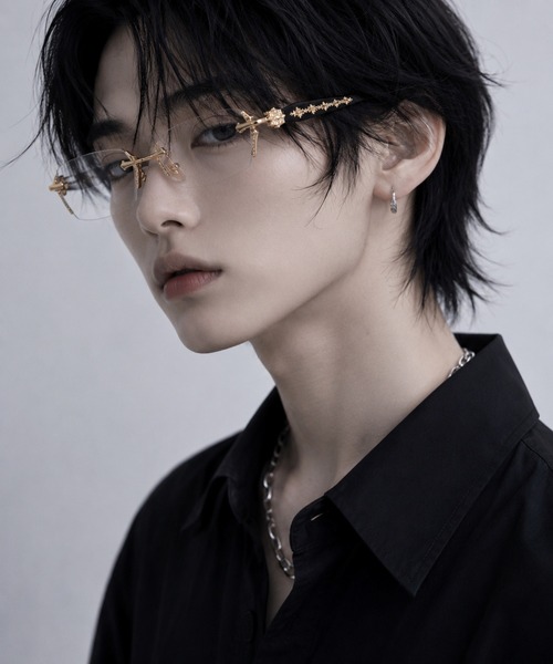 UP START（アップスタート）の「【Bls】【ZA】【Bling Leads】韓国風サイドデザイン眼鏡(BL)（メガネ・レディース・シルバー/ゴールド・FREE）」の4枚目の写真
