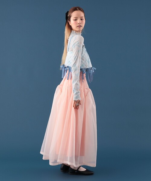 CAROLINA GLASER(カロリナ グレイサー)の「オーガンジー スカート(スカート・レディース・ピンク/サックスブルー・MEDIUM/SMALL)」の7枚目の写真