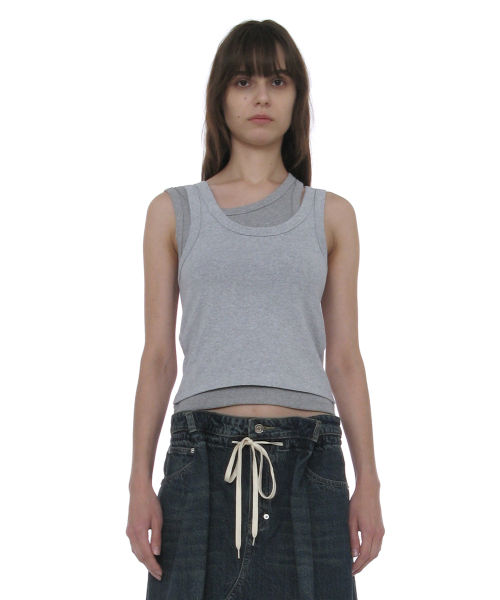 PARTIMENTO WOMEN(パルティメントウィメン)の「オーバーレイスリーブレス_メランジ(Tシャツ/カットソー・レディース・その他・SMALL/MEDIUM)」の1枚目の写真