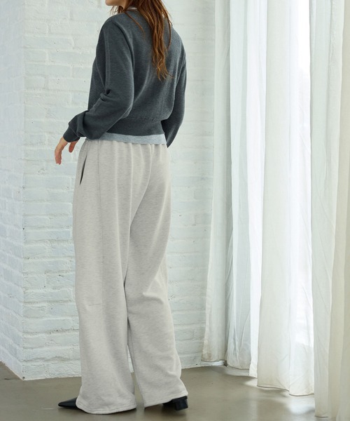 UMBRO(アンブロ)の「【UMBRO/アンブロ】限定 配色ウエスト裏毛素材カーブパンツ(その他パンツ・レディース・杢グレー/ネイビー・M/L/LL)」の10枚目の写真