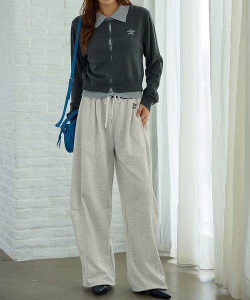 UMBRO(アンブロ)の「【UMBRO/アンブロ】限定 配色ウエスト裏毛素材カーブパンツ(その他パンツ・レディース・杢グレー/ネイビー・M/L/LL)」の8枚目の写真