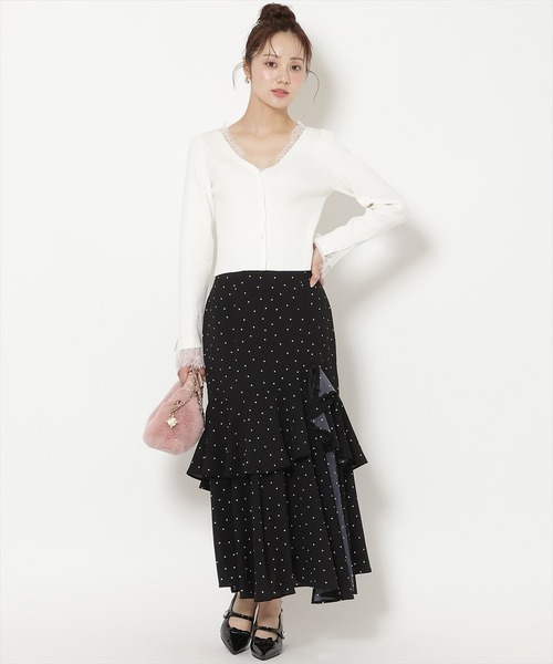 WILLSELECTION（ウィルセレクション）の「スリットデザインラッフルフリルスカート（スカート・レディース・ブラック系その他/ホワイト系その他・FREE）」の8枚目の写真