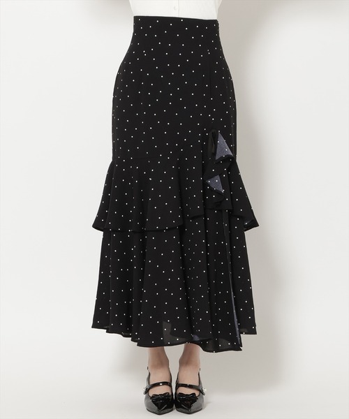 WILLSELECTION（ウィルセレクション）の「スリットデザインラッフルフリルスカート（スカート・レディース・ブラック系その他/ホワイト系その他・FREE）」の9枚目の写真
